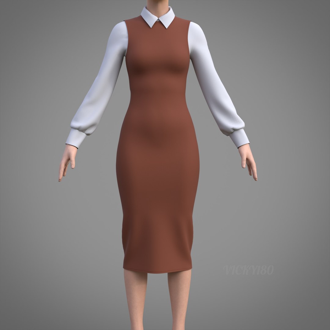 Pinafore Dress and Shirt Corporate Outfit - Two Piece Womens Office Clothing Set 3D model https://p.turbosquid.com/ts-thumb/Sy/r2VALB/lq/0001/jpg/1771399507/1920x1080/fit_q87/2cc57ed7c7bf7a29cc7a24df0f5799a87848b17f/0001.jpg