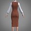 Conjunto de dos piezas para oficina de mujer: vestido y camisa tipo pichi.