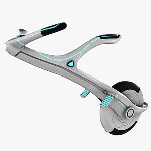 3D sci-fi monowheel scooter