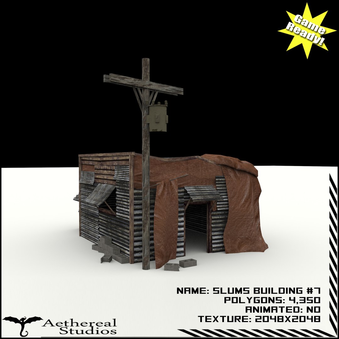 3d Slums Buildings Model