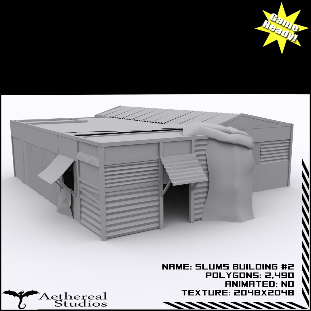 3d Slums Buildings Model