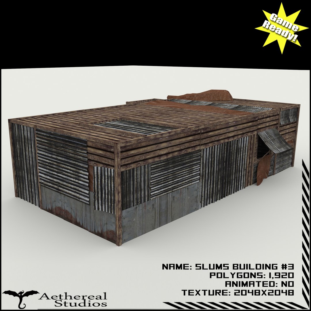 3d Slums Buildings Model
