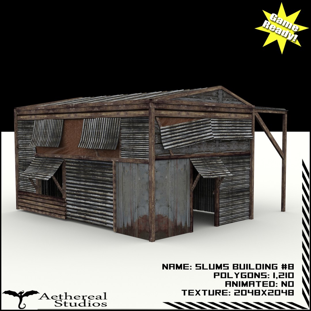 3d Slums Buildings Model