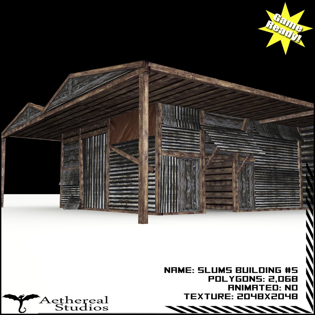 3d Slums Buildings Model