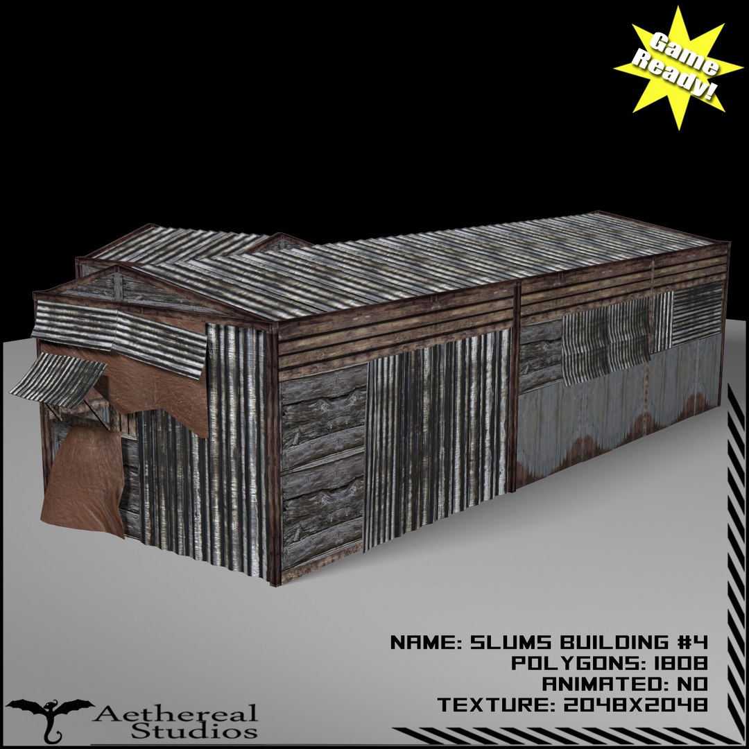 3d Slums Buildings Model