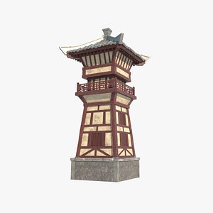 Asian Ancient Architecture Landscape Pavilion 3D model