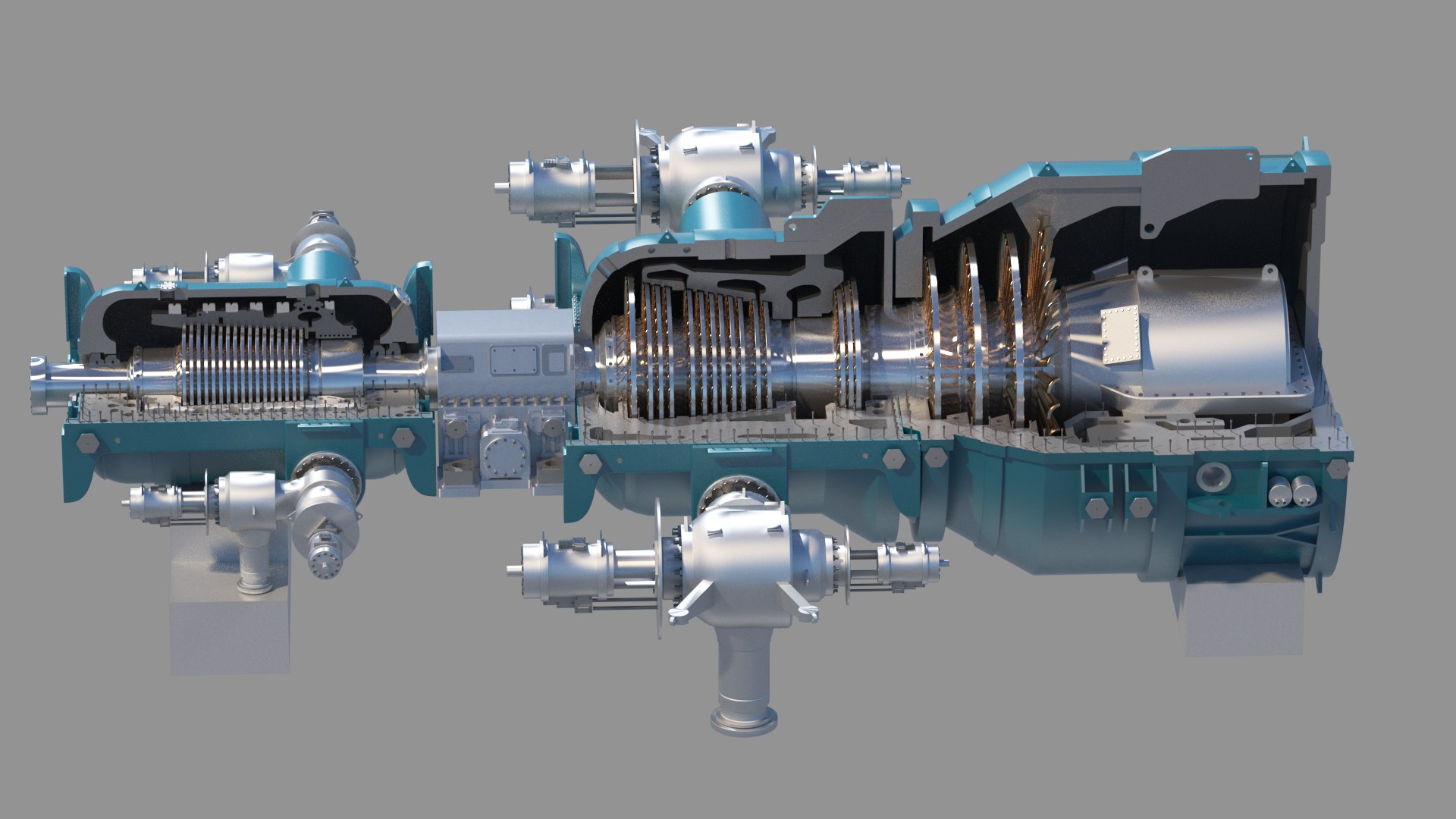 Steam Turbine Section 3D Model - TurboSquid 1546676