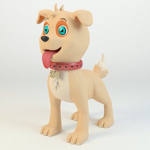 cute cartoon dog animation 3D model