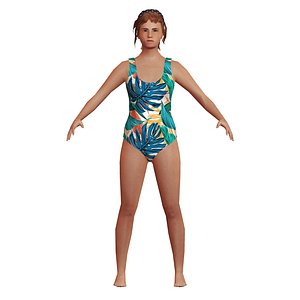 white woman 3D model