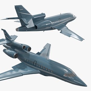 Falcon Business Jet Dassault 900  Grey Rigged model