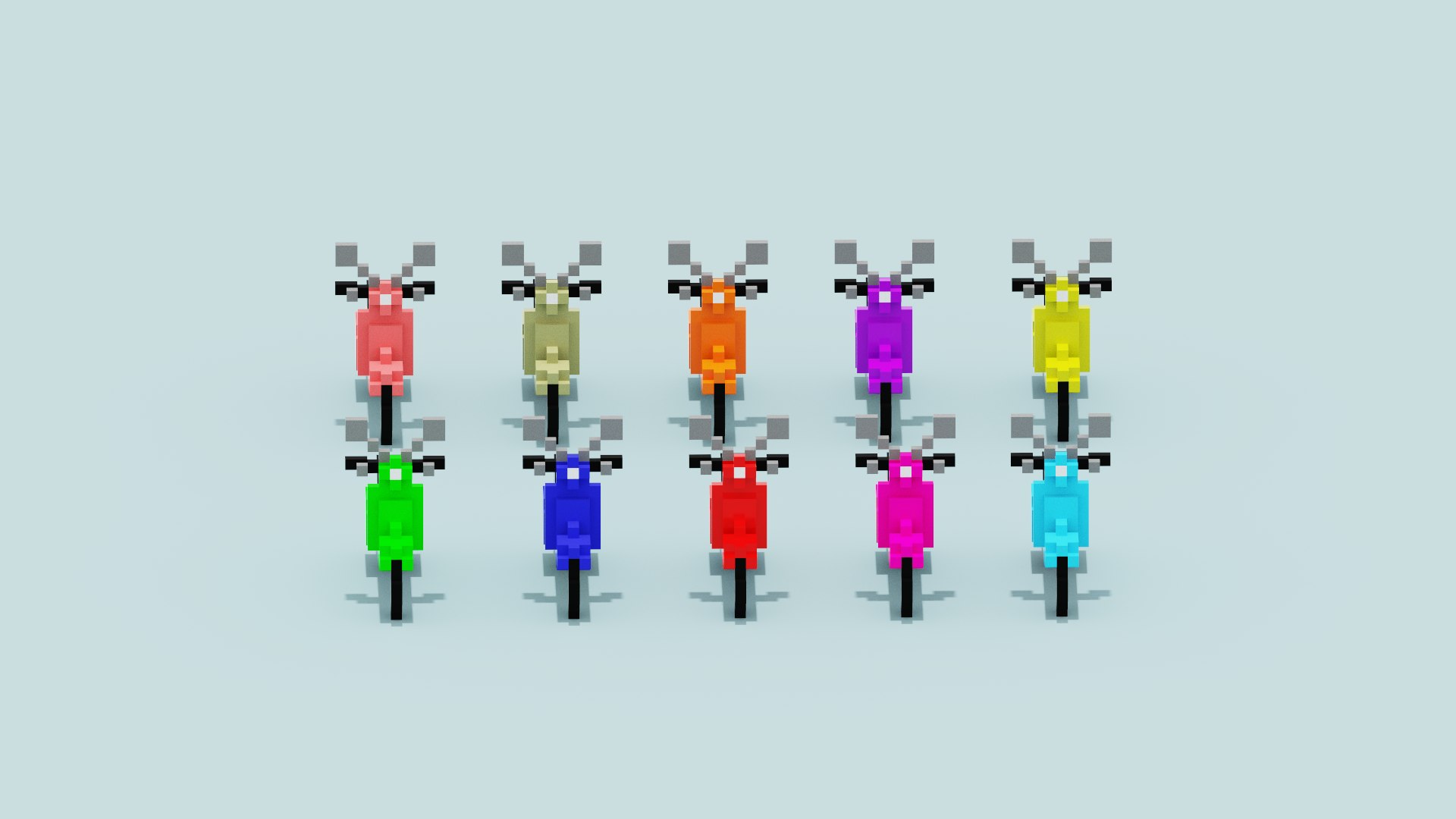 3D Voxel Vespa collection https://p.turbosquid.com/ts-thumb/Sz/J6LDH2/14/spin202206151614310011/png/1655301670/1920x1080/fit_q87/9006a7e999bdb7d16f03afd3ee144aac6d31ba71/spin202206151614310011.jpg