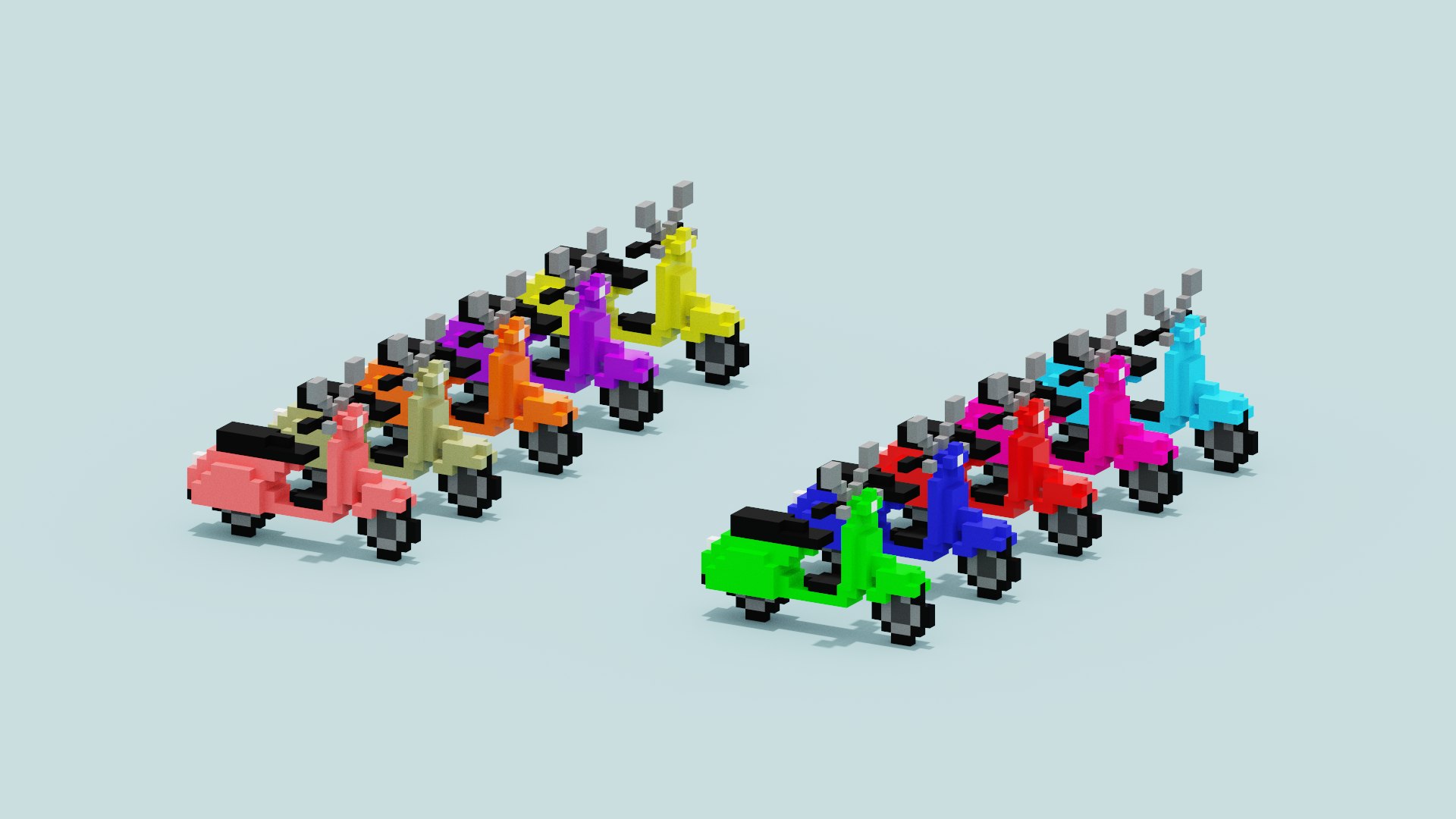 3D Voxel Vespa collection https://p.turbosquid.com/ts-thumb/Sz/J6LDH2/AF/spin202206151614310009/png/1655301654/1920x1080/fit_q87/f64e0bf338b772200e39b4f5811920315620c989/spin202206151614310009.jpg