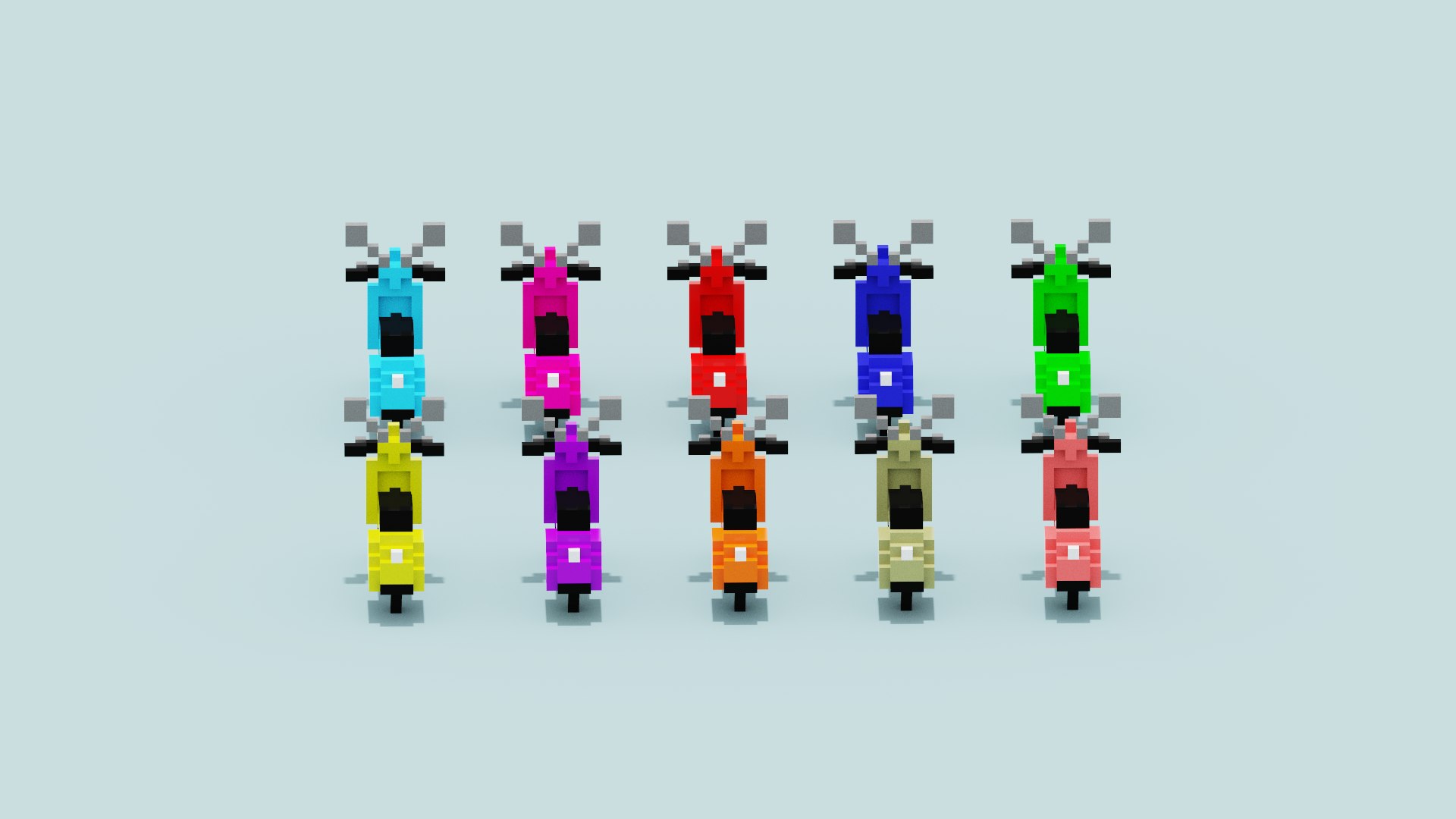 3D Voxel Vespa collection https://p.turbosquid.com/ts-thumb/Sz/J6LDH2/XI/spin202206151614310005/png/1655301597/1920x1080/fit_q87/dc464a7bc22d2e73480347cf3df128b01f283fd2/spin202206151614310005.jpg