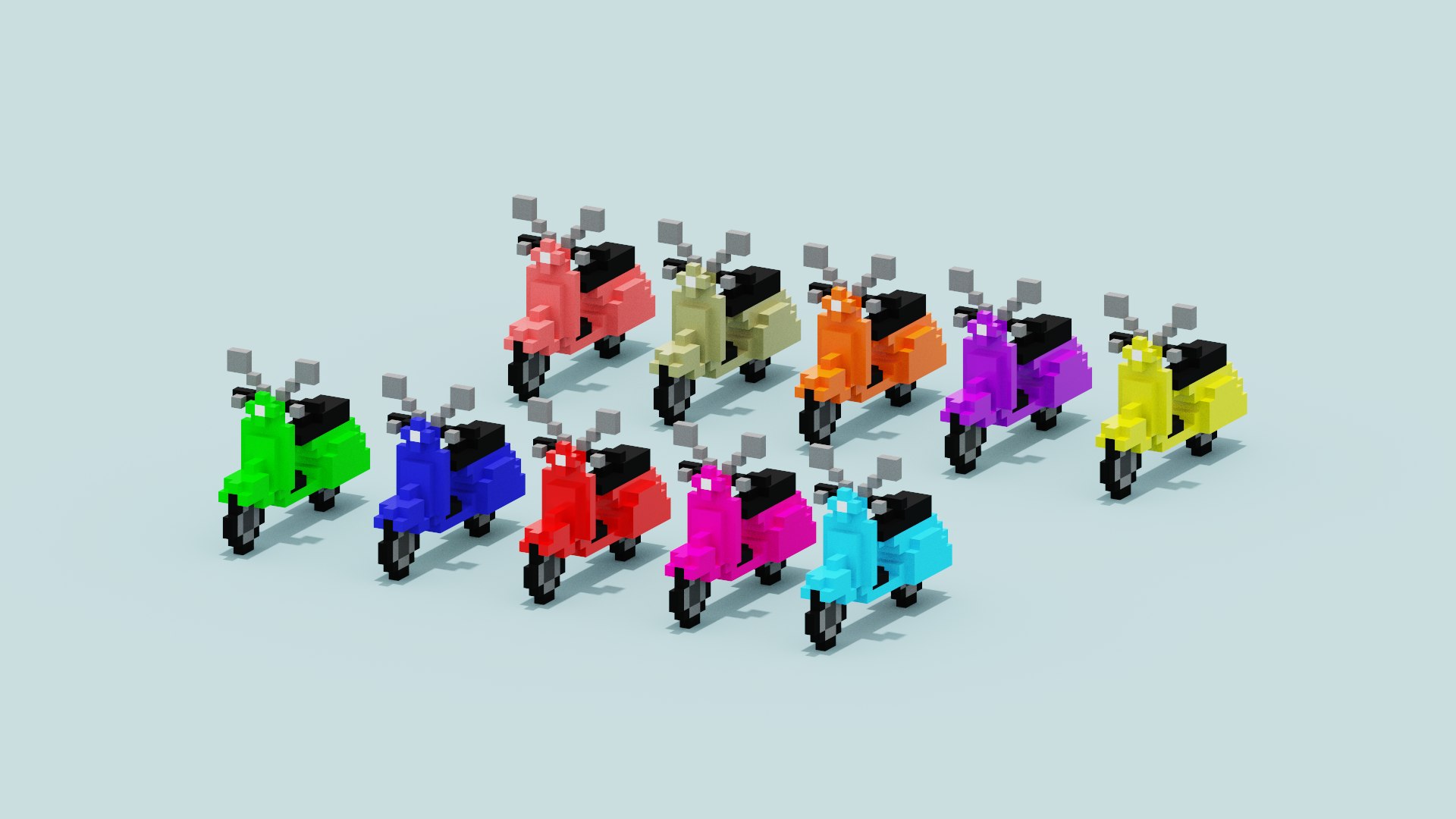 3D Voxel Vespa collection https://p.turbosquid.com/ts-thumb/Sz/J6LDH2/ri/spin202206151614310000/png/1655301552/1920x1080/fit_q87/a4d220f333c5d0c94d1280b42827609bd56c0eee/spin202206151614310000.jpg