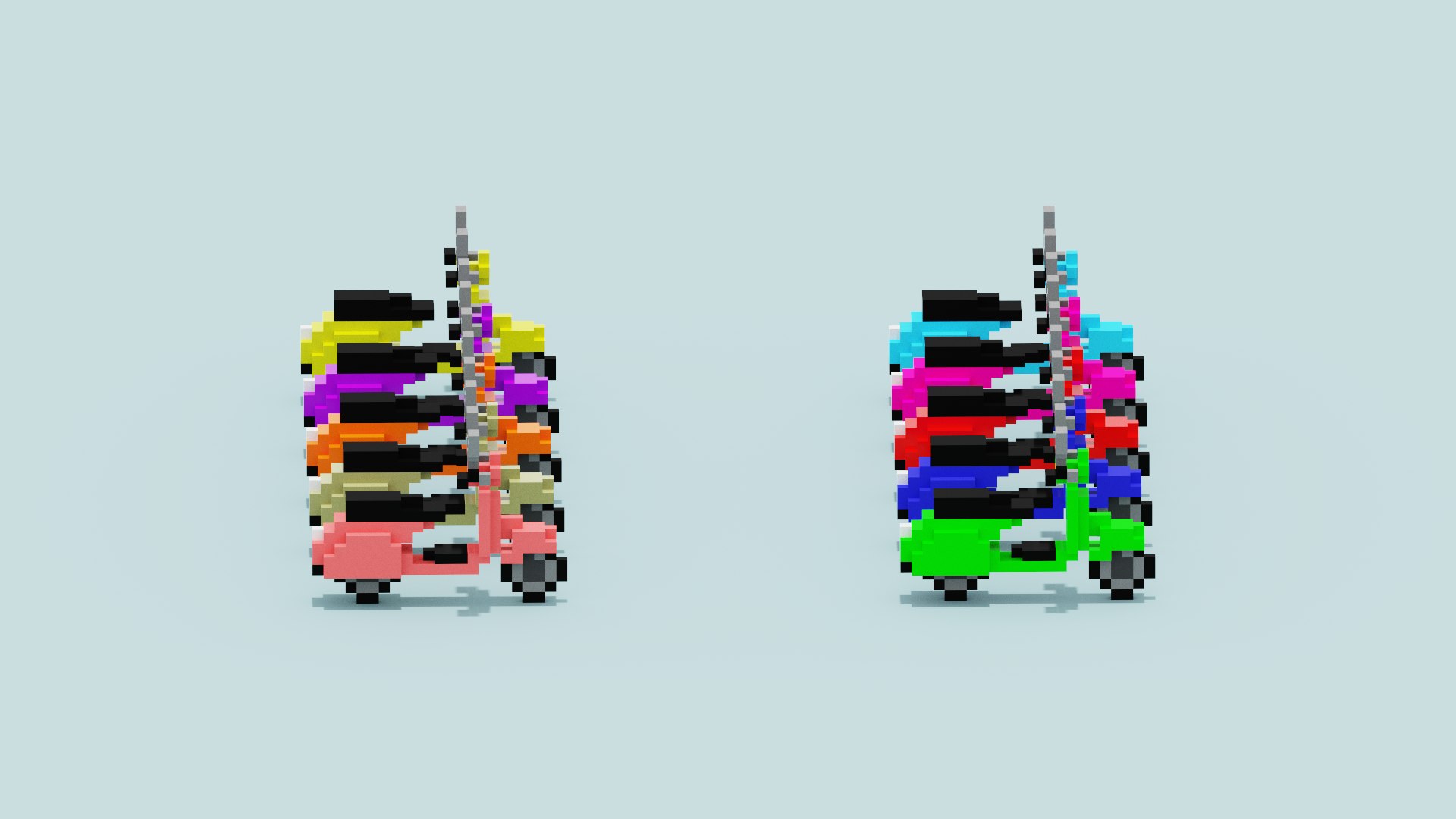 3D Voxel Vespa collection https://p.turbosquid.com/ts-thumb/Sz/J6LDH2/xr/spin202206151614310008/png/1655301623/1920x1080/fit_q87/c74c2c757d5f4ce6e72fb814b6ea3618c0437a4c/spin202206151614310008.jpg