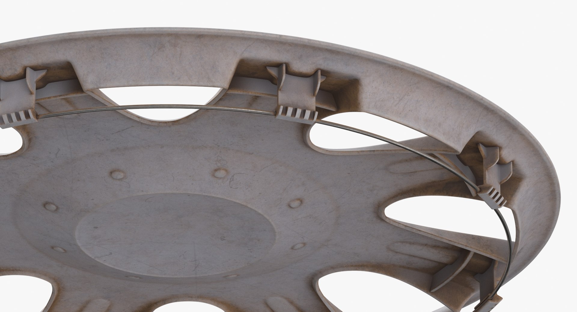 3D Hubcap 02 Dirty Discarded Damaged Broken Model TurboSquid 2027261