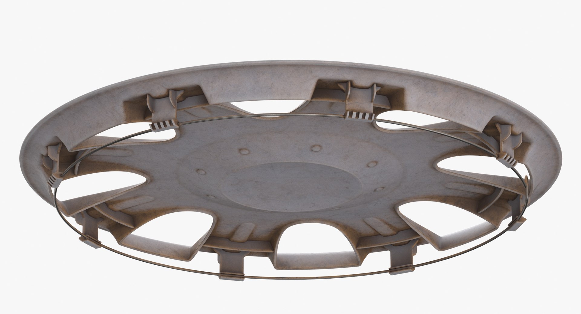 3D Hubcap 02 Dirty Discarded Damaged Broken Model TurboSquid 2027261