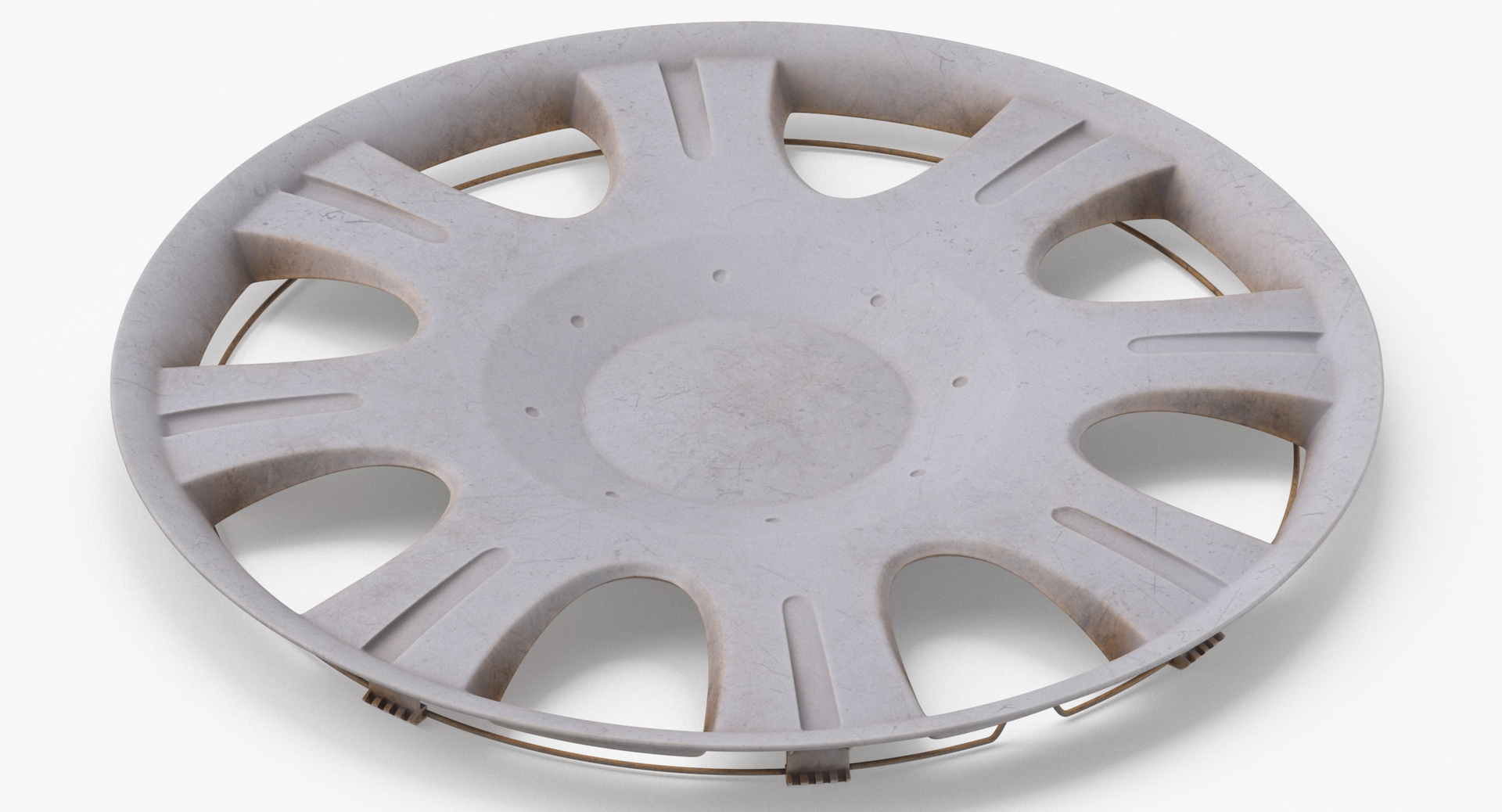 3D Hubcap 02 Dirty Discarded Damaged Broken Model TurboSquid 2027261