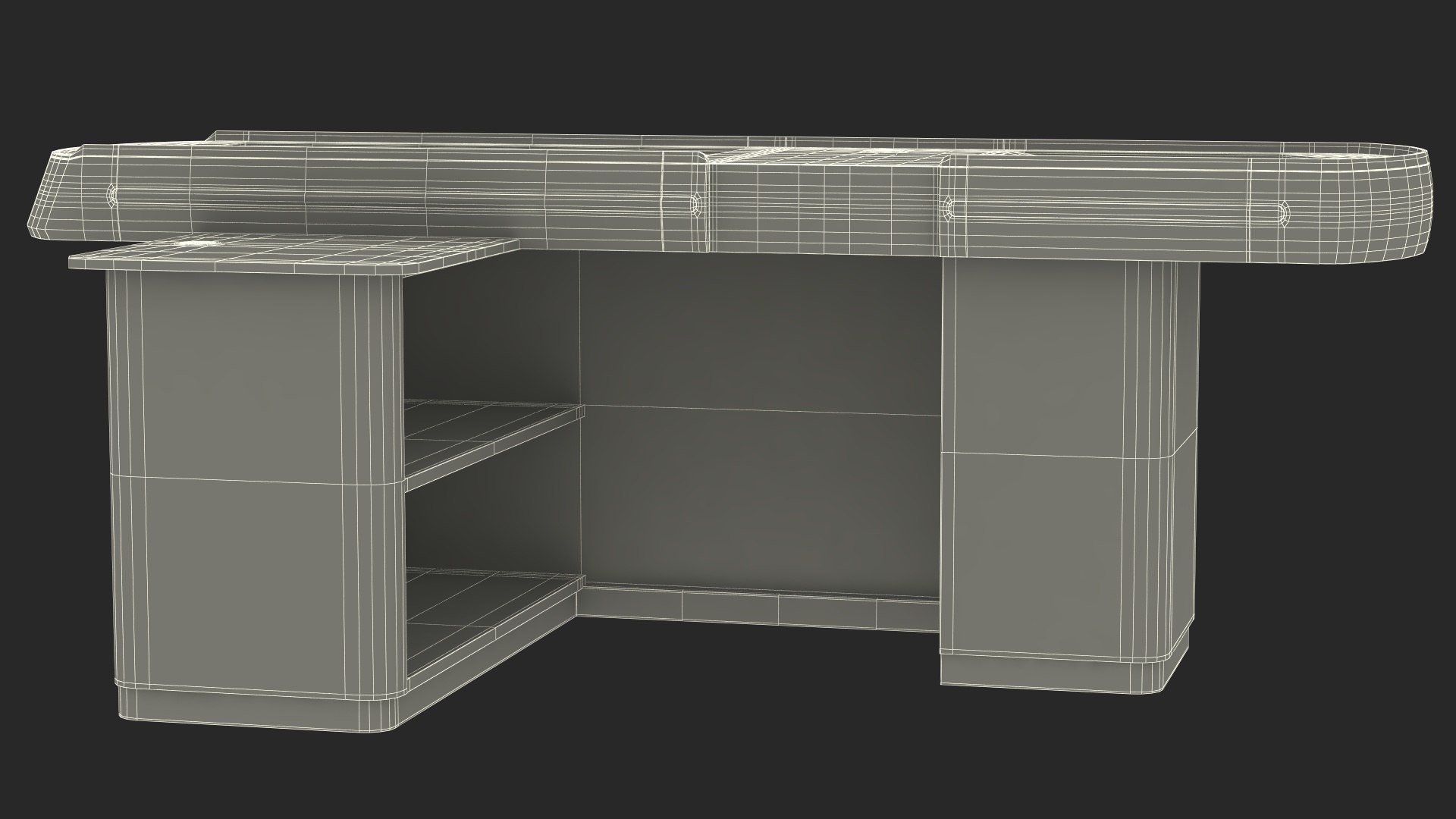 3D Small Supermarket Checkout Counter Grey model - TurboSquid 2178344