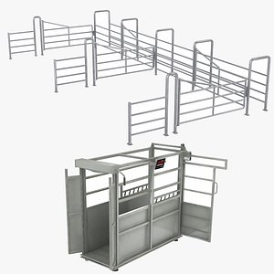 Farm Metal Barrier and Cow Weighing Machine 3D model