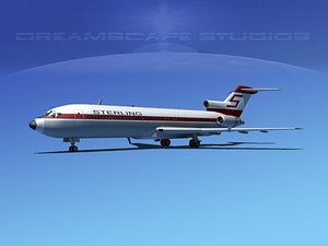 airline boeing 727 727-200 3d model
