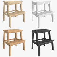 Ikea BEKVAM Step stool black white wooden by Designer Nike Karlsson