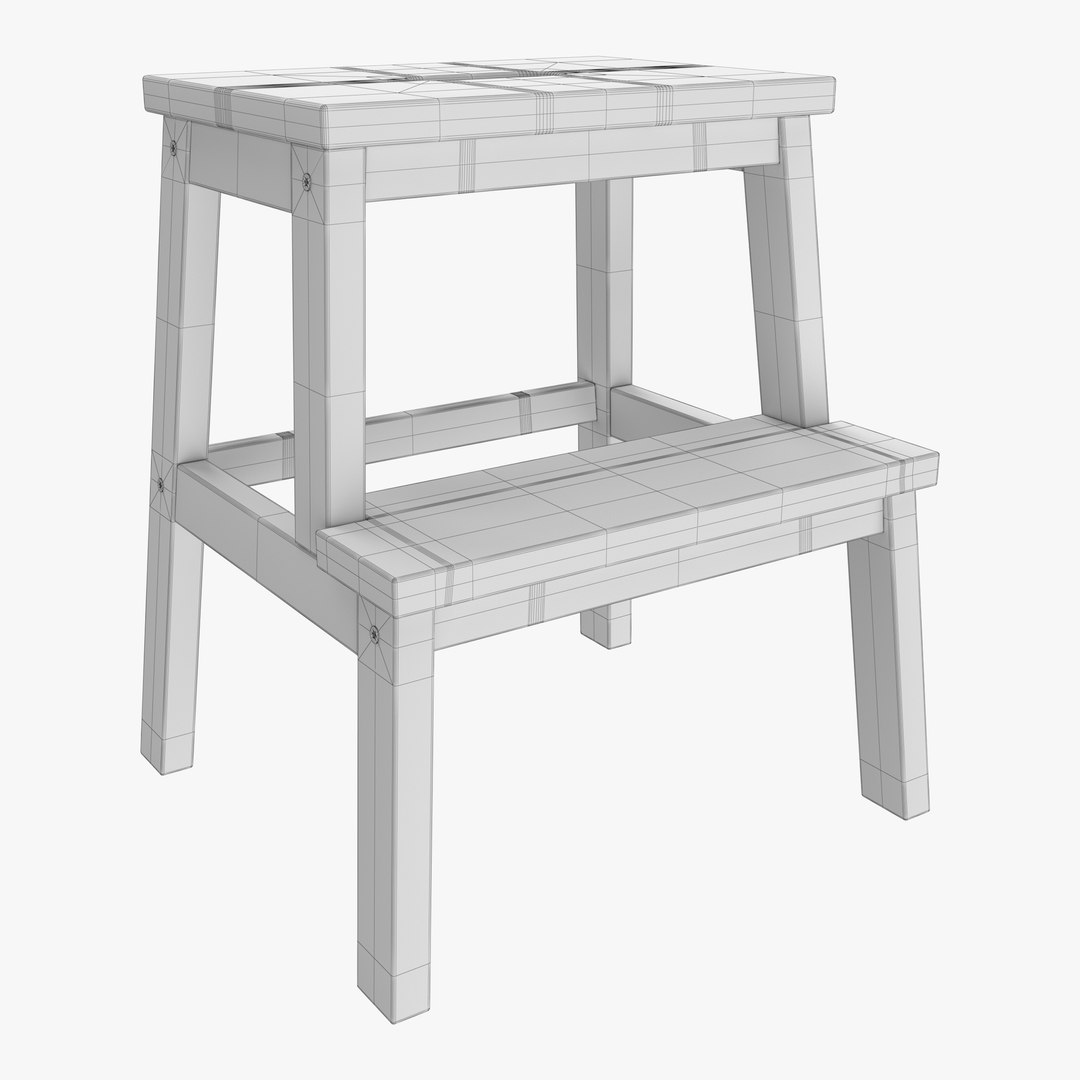 3D Ikea BEKVAM Step Stool Black White Wooden By Designer Nike Karlsson ...