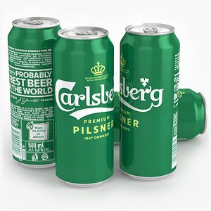 Beer Can Carlsberg Premium Pilsner 500ml 2023 3D model