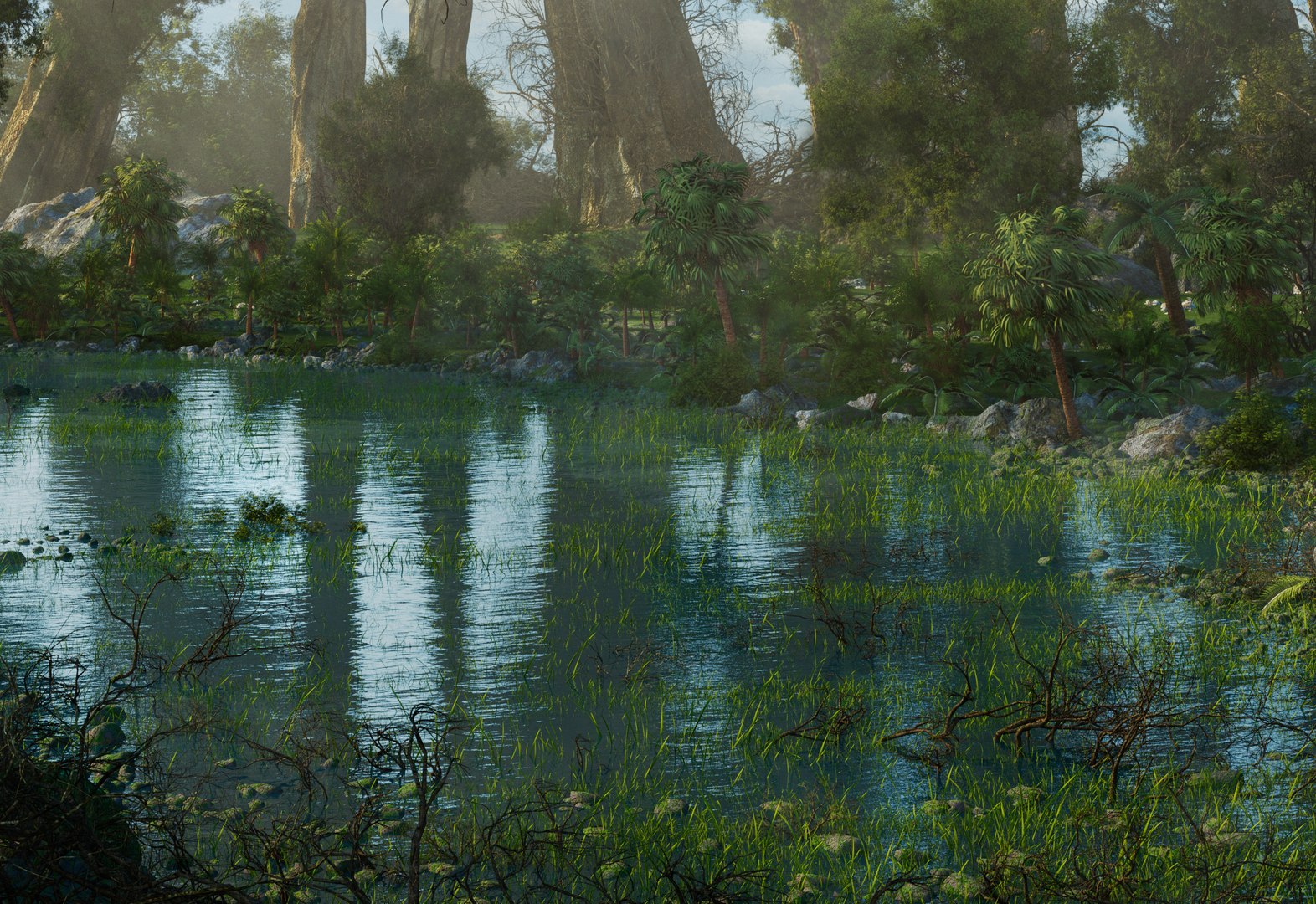 3D Model River Jungle Environment - TurboSquid 2106550