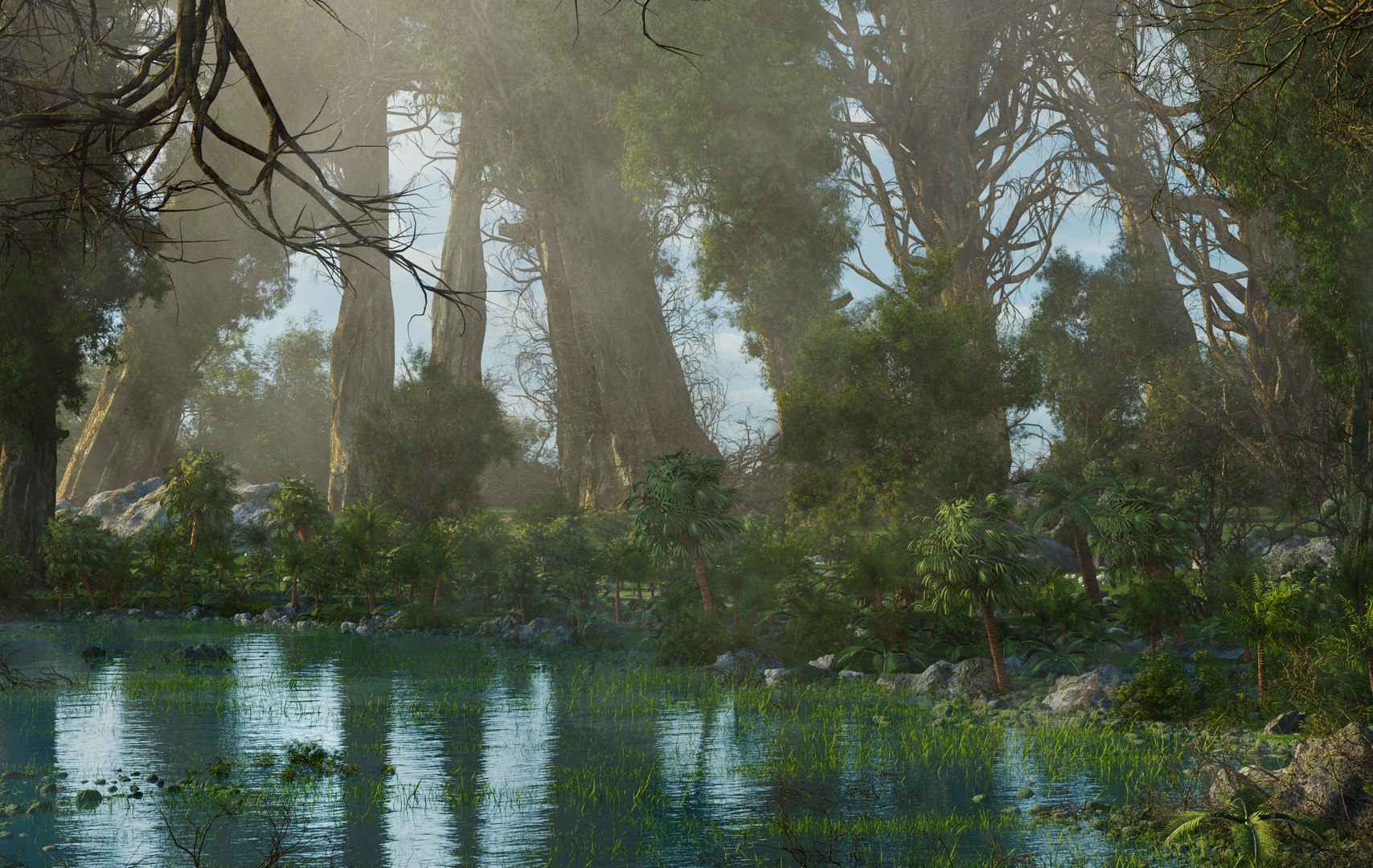 3D Model River Jungle Environment - TurboSquid 2106550