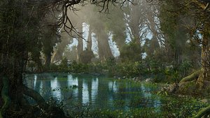 3D model River Jungle Environment
