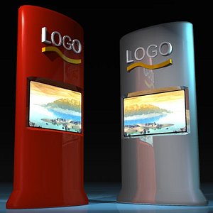 promo tower screens exhibition stand 3d model