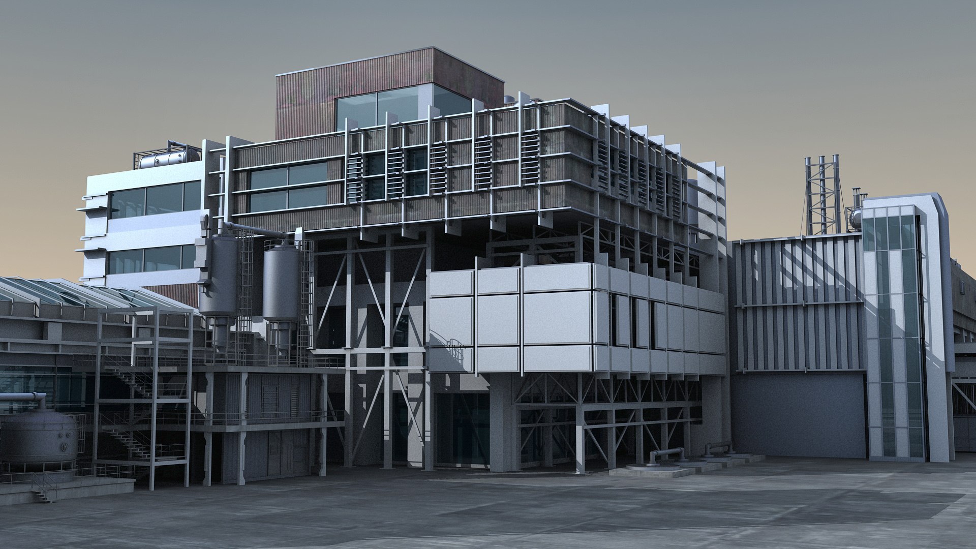 3D city building structure model - TurboSquid 1686047