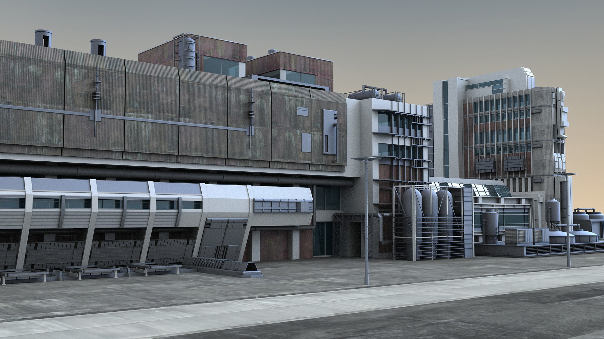 3D city building structure model - TurboSquid 1686047