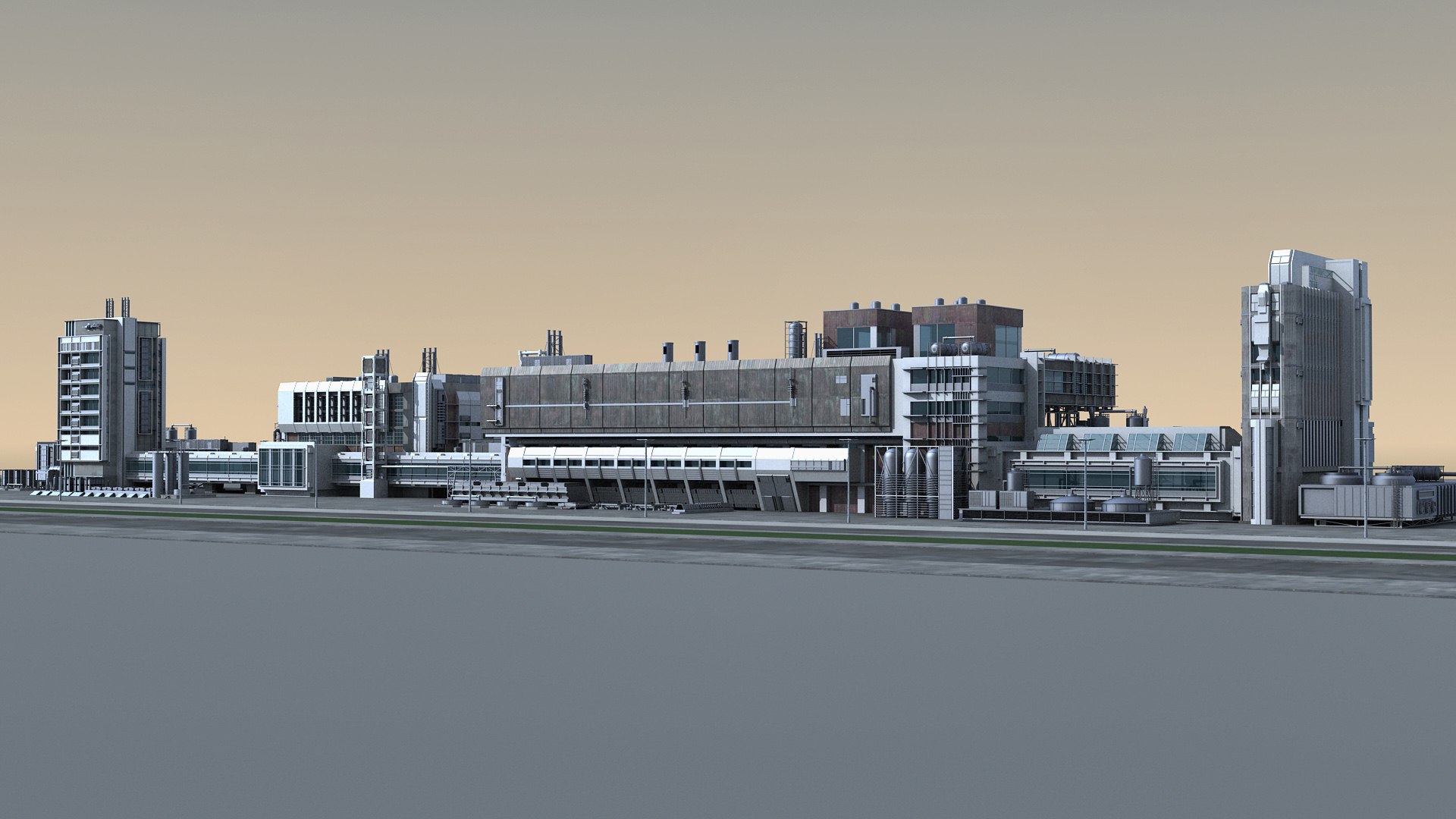 3D city building structure model - TurboSquid 1686047
