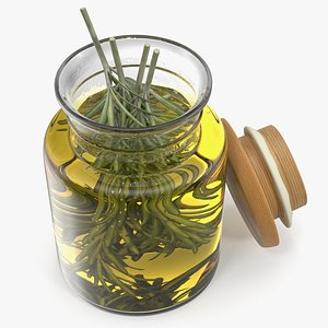3D Jar of Rosemary Oil