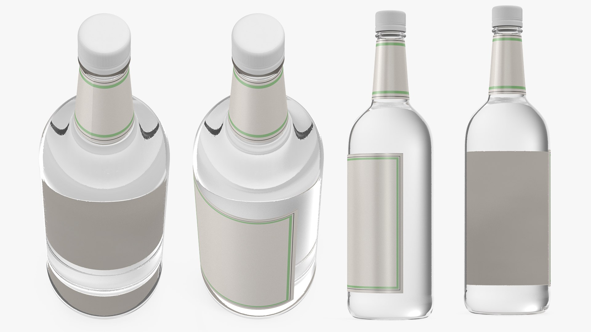 Vodka 1L Bottle 3D model preview