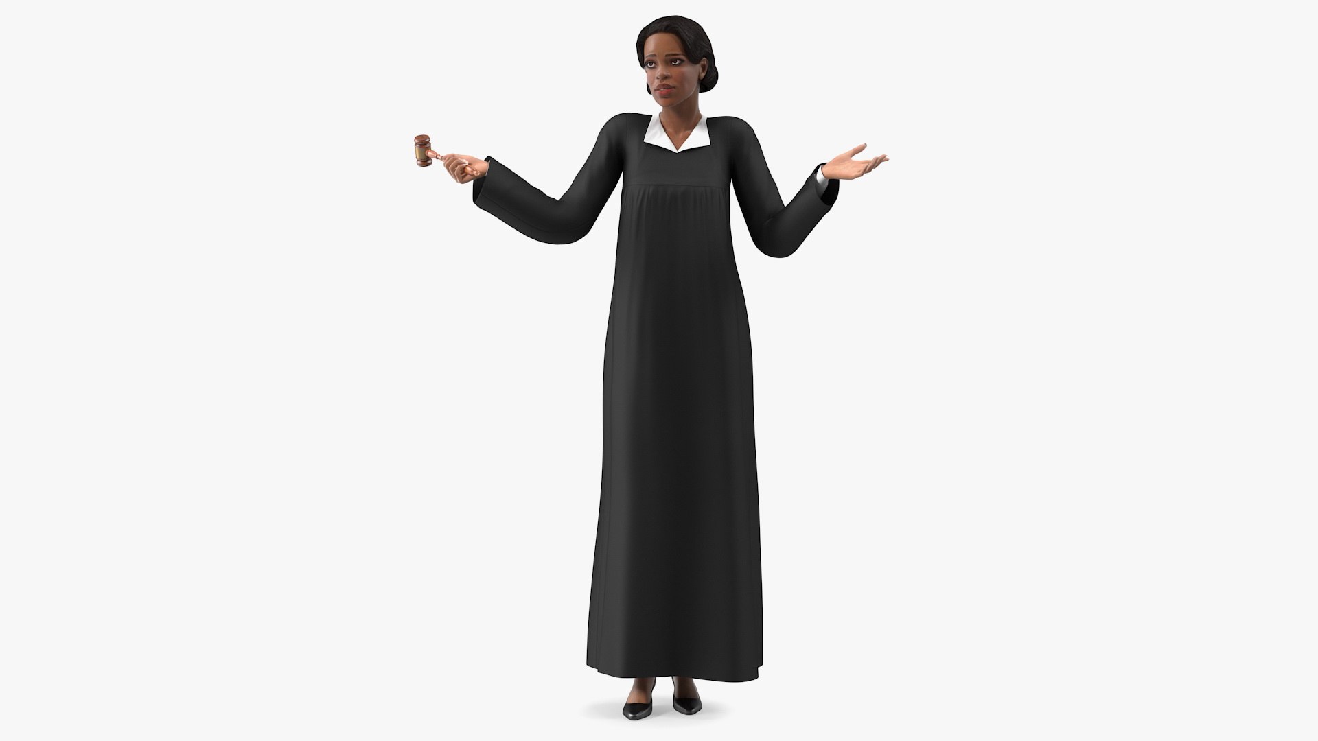 Light Skin Judge Woman 3D model preview