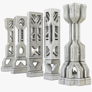 3D Sci-Fi Column model