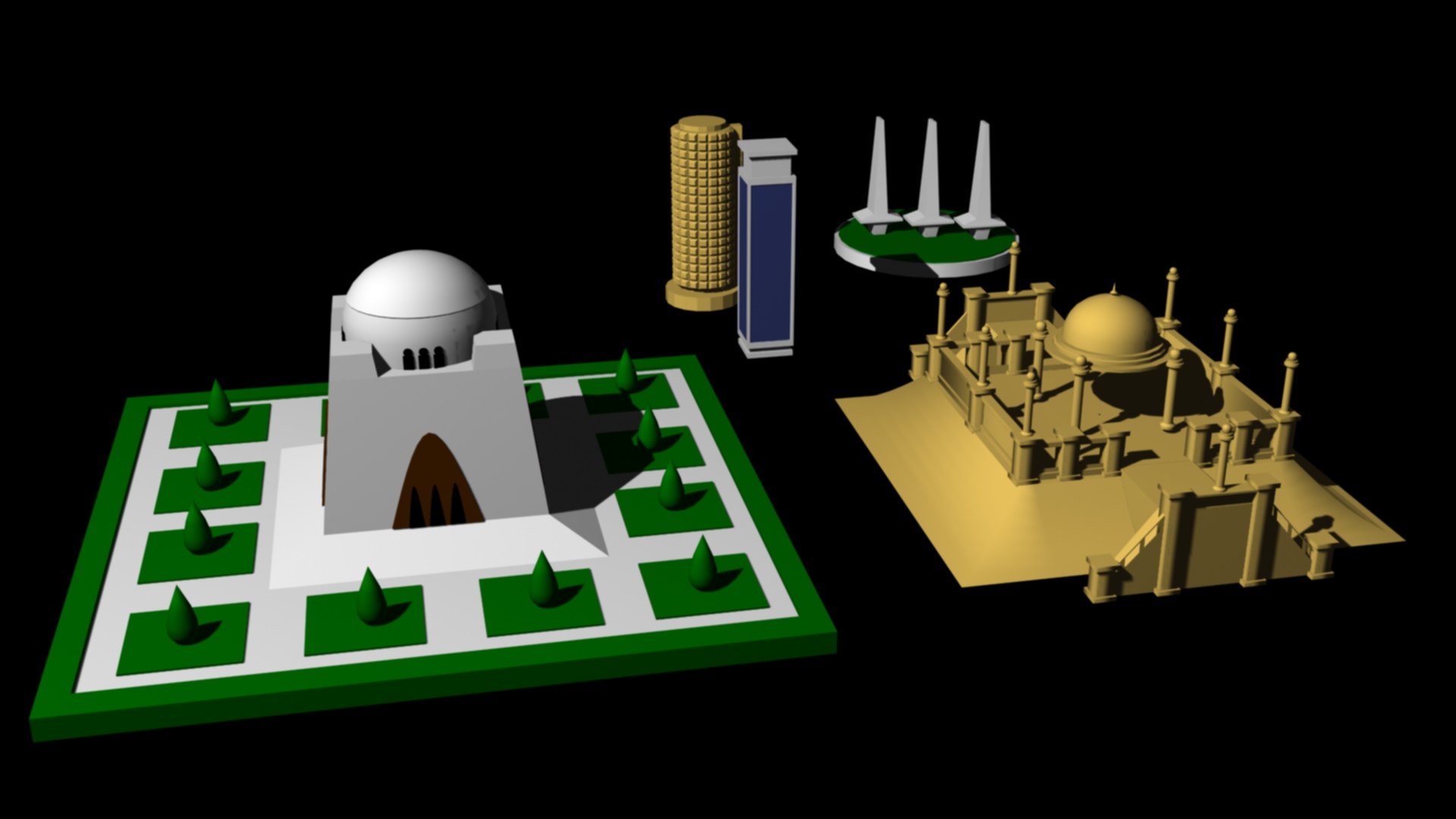 3D Karachi Landmarks Model - TurboSquid 2077128
