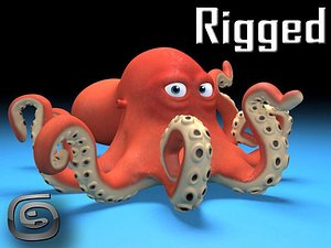 3D rigged octopus