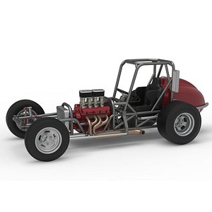 3D Dirt Silver Crown Champ car Base Version 2 Scale 1 to 25 model