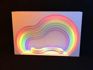 3D model Rainbow parametric modern bus stop concept 1