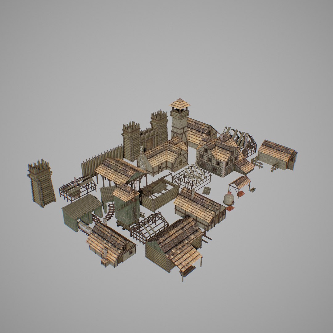 Minecraft Medieval Building Pack Modelo 3D - TurboSquid 1028410