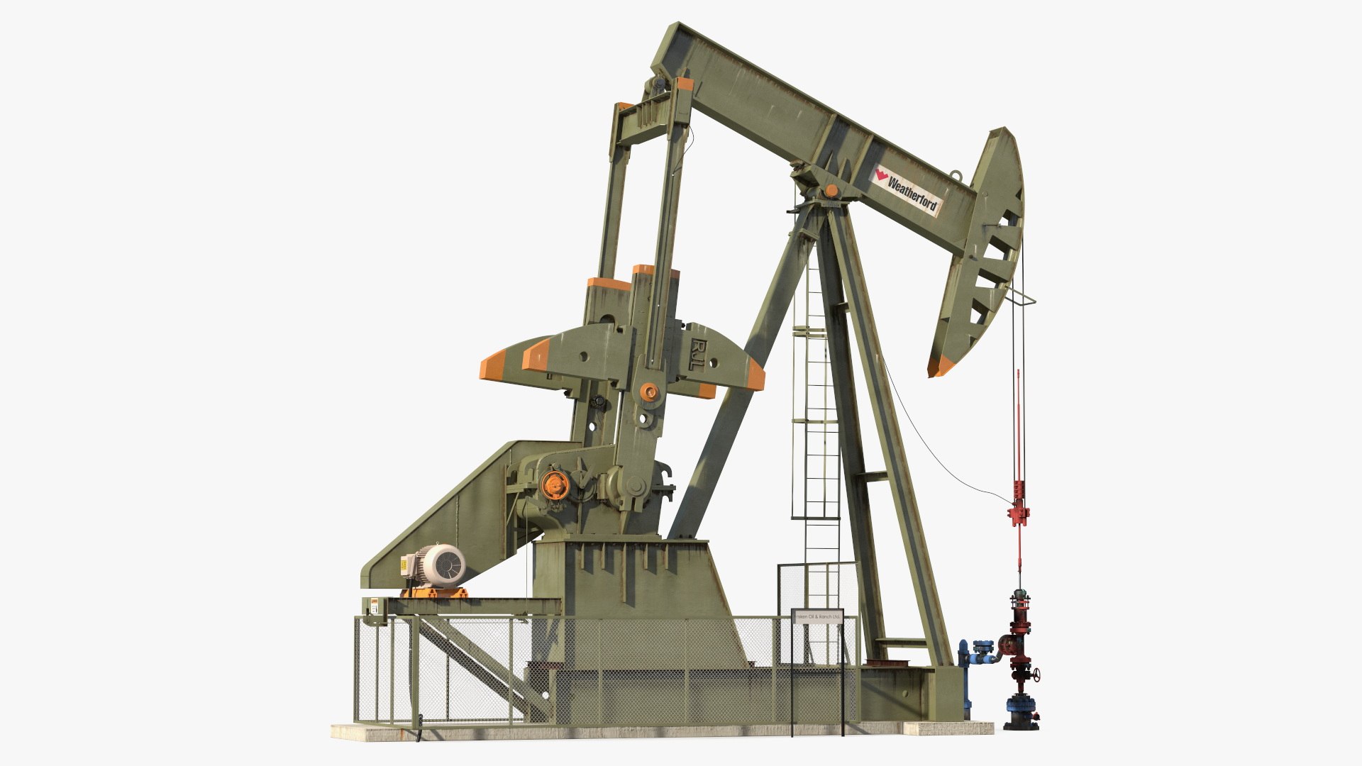 Oil Pumpjack Rigged for Cinema 4D 3D model preview