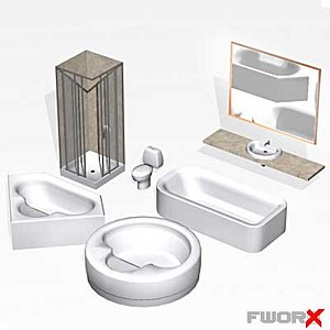 3d bathroom sink shower model