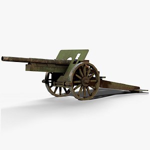 k14 cannon ww1 3D model