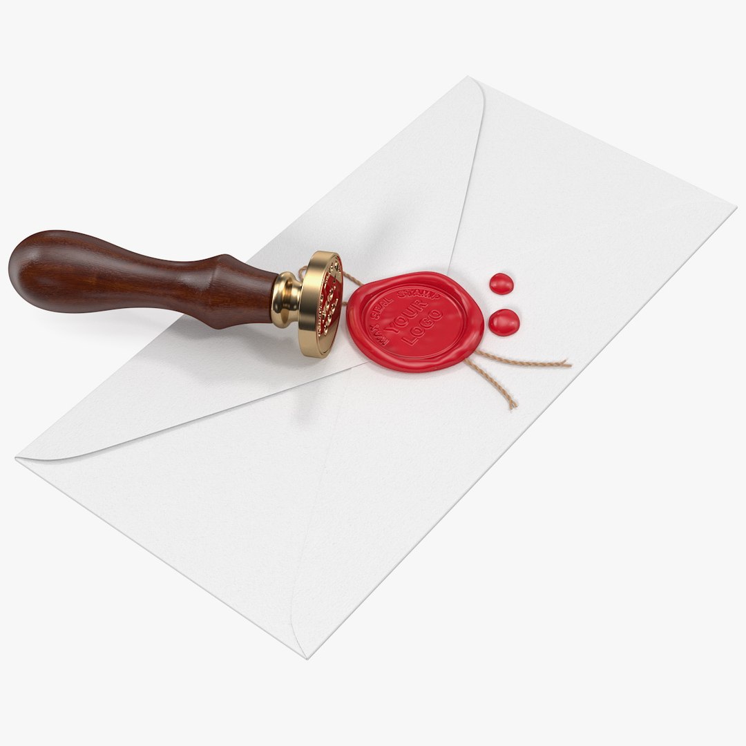 Wax Seal Stamp Envelope 3D model preview