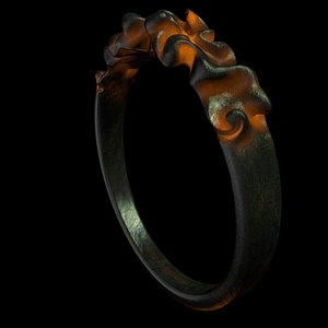 c4d glowing metal ring