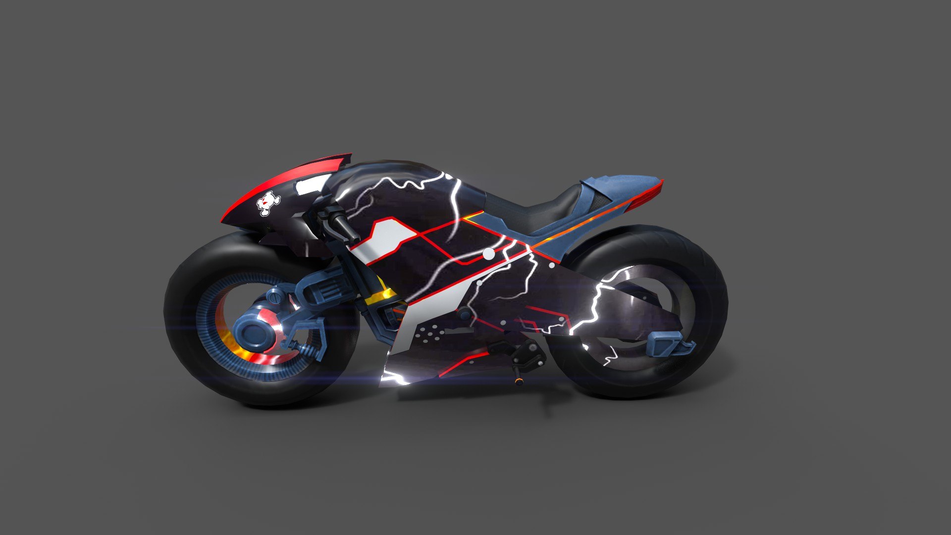 Sci-Fi Motorcycle Neon X3 3D Low Poly Model With 4k PBR Textures 3D ...